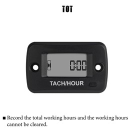 Taikemeti Tach Hour Meter, Can Retain Historical Data, Waterproof Function, Shutdown Function, Suitable for Lawn Mowers and Other Equipment Powered by Gasoline Engines