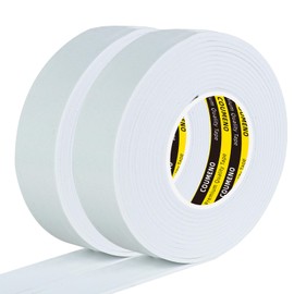 OUMENO 2 Pack EVA Single-Sided Adhesive Foam Tape 1.2inx9.84FT Single-Sided Sealing Strip Foam Pad Sponge Tape Window Weatherproof, Self-Adhesive Insulation Sealing Tape White