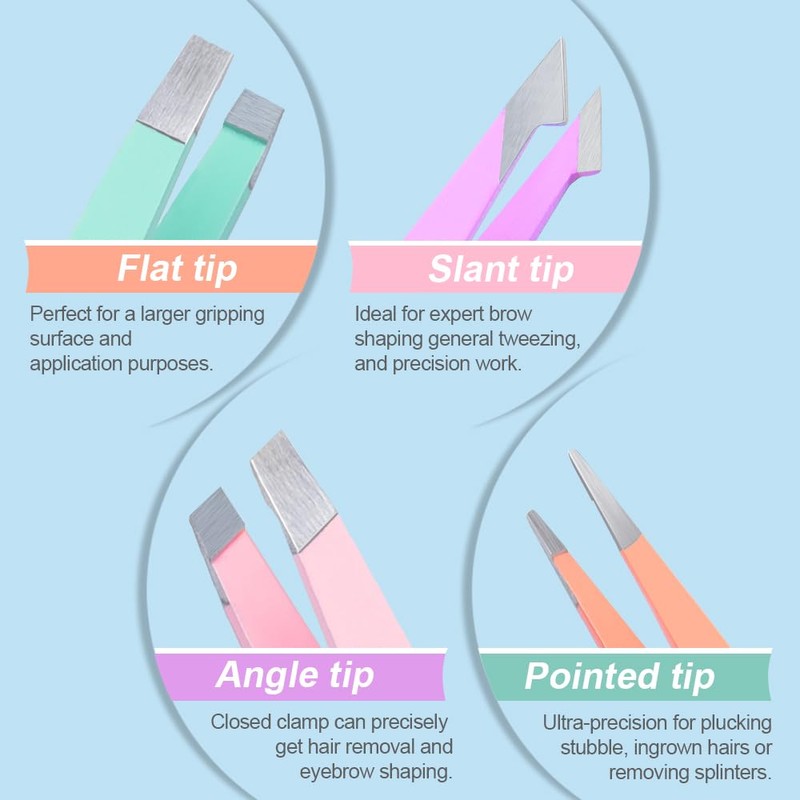 TsMADDTs Tweezers for Women Facial Hair - Precision Tweezers Set