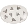 AWD Soap Dish, Ceramic with triangular pattern, White and Silver,