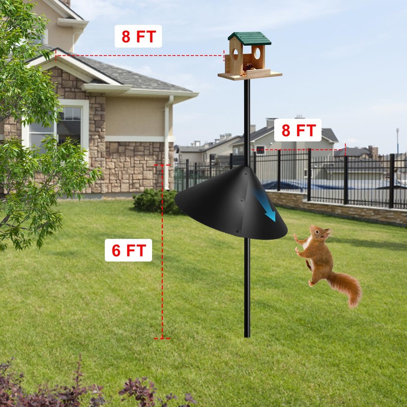 Squirrel Baffle for Bird Feeder Pole, 19-Inch Bird Feeder Squirrel