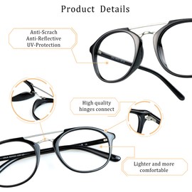 LifeArt Blue Light Blocking Glasses, Anti Eyestrain, Computer Reading Glasses, Gaming Glasses, TV Glasses for Women Men, Anti Glare (Black, 0.50 Magnification)