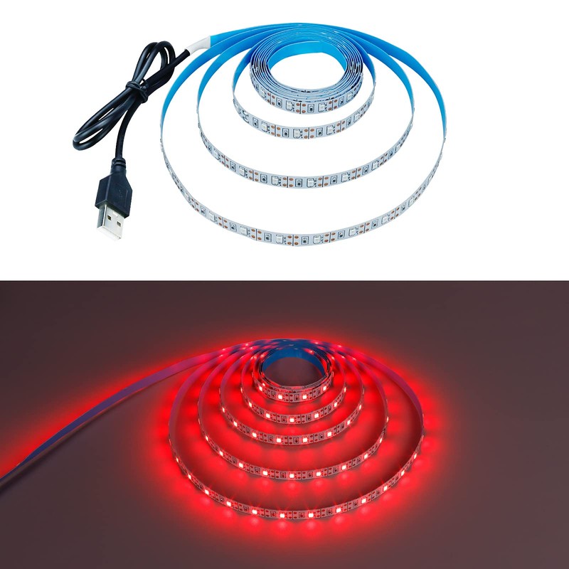 KXZM USB Red 620-625nm LED Strip Light 5V USB Powered