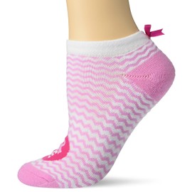 K. Bell Socks Women's Fashion Novelty No Show Socks, Chevron Ribbon (White), Shoe Size: 4-10