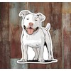 3.5" White Pit Bull Terrier Dog Sticker - Pitbull Vinyl