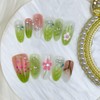 30Pcs 3D Flower Press on Nails Short Almond Fake Nails