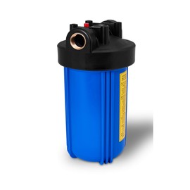 10 x 4.5" Big Housing Whole House Water Filtration System 1" Inlet/Outlet Brass Ports Pressure Relief Button, Meets NSF Standards & Regulations Compatible to BB-20B, 150233, 150235 (1 Set, Blue)