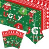 BCCSNNM 3Pcs Christmas Ugly Sweater Tablecloths,Christmas Plastic Tablecloth Disposable Rectangle