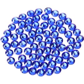 Novani Rhinestones 3000Pcs Flatback Crystal Round Loose Gemstones Glass Rhinestones for Crafts Makeup Nail Art Clothes Shoes DIY Decorations(SS8, 2.3-2.5mm,Sapphire)