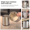 LEASYLIFE 2.6Gallon/10L，Stainless Steel Bathroom Trash Can,Chrome Trash Can,Silver Garbage Can
