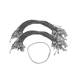 200 Pack Silver Christmas Ornament Precut String Hangers with Snap Fastener (Nomad Brand)