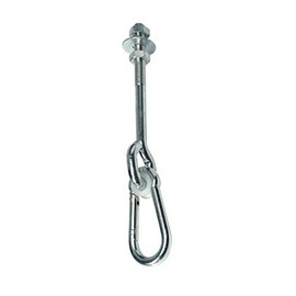 h2i Swing Hook, Galvanised Steel, M12 x 250 mm, Pack of 1, Sturdy Corrosion-Resistant Safety Hook with Locking Nut for Ropes, Swing, Rope Ladder, Hammocks