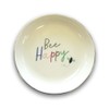 Round Bee Happy Ceramic Trinket Tray Dish Decorative Gift for