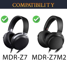 SOULWIT Replacement Earpads for Sony MDR-Z7(MDRZ7)/MDR-Z7M2(MDRZ7M2) Headphones with Softer Protein Leather Replacement for Plastic Parts and Screws