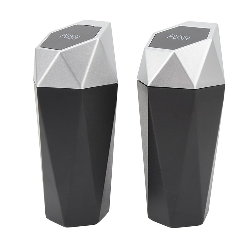 2Pcs Car Trash Can with Lid Waterproof Decorative Automotive Portable