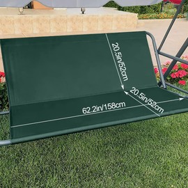 Replacement Garden Swing Seat Cover, Durable 600D Oxford Fabric Garden Swing Chair Cover Outdoor, Fit for 2 and 3 Seater Swing Chair 158 x 52 x 52cm Green