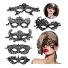6pcs Máscara Para Mujer Encaje Carnaval Mardi Gras Disfraz Negro