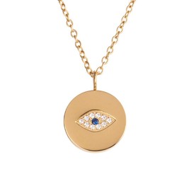 LuckyLy Collar para Mujer con Dije de Ojo Turco Protector, Cadena de Acero Inoxidable Mujer con Baño de Oro 18k y Zirconia Cúbica – Regalos para Mujer Originales, Regalos Mamá, Modelo Fara