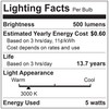 5 Watt LED B11 Light Bulbs, Warm Dimming 3000K (Soft