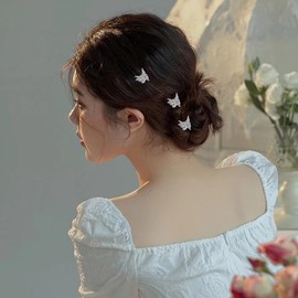 Butterfly Hair Clip for Women Silver Hair Clips for Girls Braids Hair Accessories Butterfly Clip for Thick Thin Hair Butterfly Clips Small Butterfly Hair Barrettes Non Slip Hair Claw Clips Pins 40 Pcs