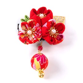 Florica Hair Ornament, Graduation Ceremony, Shichi-Go-San Girl, Kimono Hair Ornament, Coming-of-age Ceremony, Furisode Flower, Bell Included, Knobbing, Hair Accessory, Hair Closure, Flower, Storage