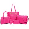FiveloveTwo Women 6Pcs Handbag Set Nylon Top Handle Bag Totes