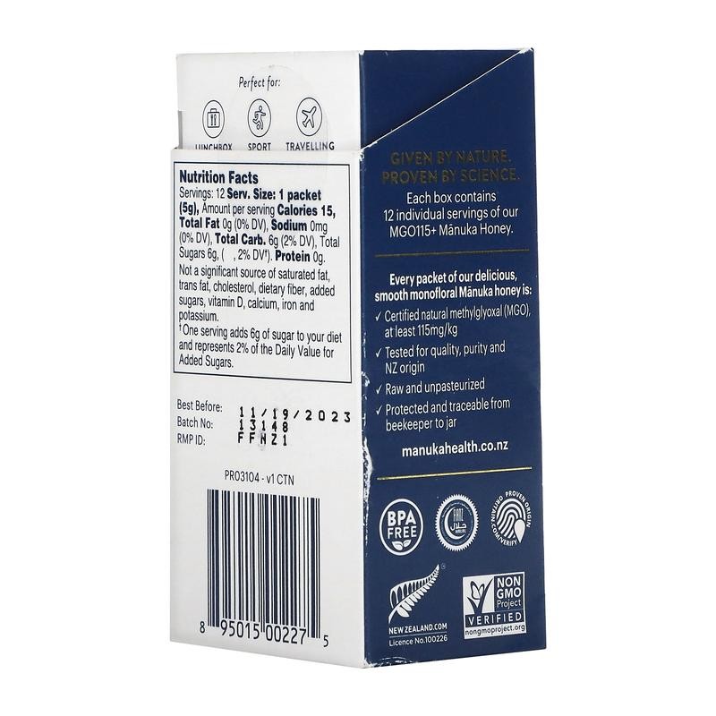 Manuka Health Manuka Honey On-The-Go, UMF 6+, MGO 115+, 12
