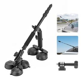 BRDRC Suction Cup Car Mount for Insta360 X5 X4 X3, Window Windshield Mount Kit with 1.5M Extension Pole Selfie Stick for Insta 360 X5 X4 X3 X2 X ONE RS R Go 3S Ace Pro, for GoPro Camera Accessories