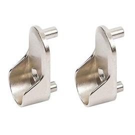 Oval Wardrobe Rail END Supports Rail Brackets 15mm Wide Nickel Plated Silver (2)