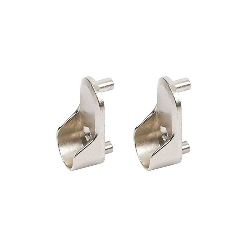 Oval Wardrobe Rail END Supports Rail Brackets 15mm Wide Nickel