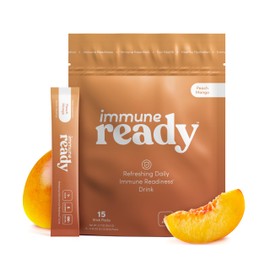 Immune Ready™ Electrolytes Powder Packets - Vitamin C Immune Support Drink Mix with Zinc, D3 & Beta Glucan - Low Sugar Hydration, Delicious Peach Mango Flavor