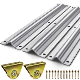 Otoolling 12ft Sliding Gate V Track Kit, 3 x 4ft Sections,2 x 2 in V Wheels