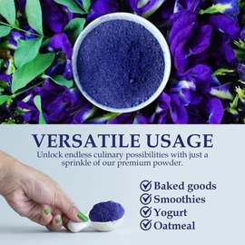 Holistic Depot Butterfly Pea Flower Powder - 100% Natural Butterfly Pea Powder - USDA Organic Butterfly Pea Powder 4 Oz (113G)