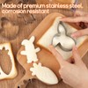 Pack of 12 Easter cookie cutters, stainless steel, rabbit, egg,