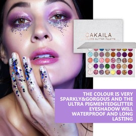 Bezavea 40-Color Eyeshadow Palette with Highly Pigmented Glitters and Shimmers for Day or Night Makeup Looks