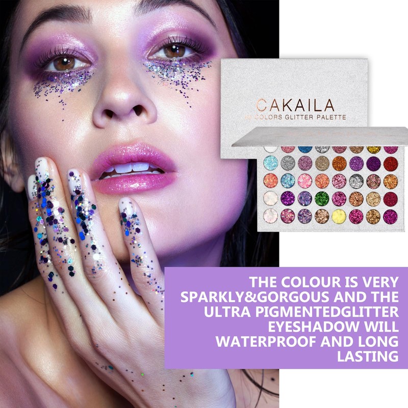 Bezavea 40-Color Eyeshadow Palette with Highly Pigmented Glitters and Shimmers