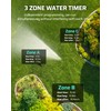 DEWENWILS 3 Zone Sprinkler Timer, Outdoor Water Timer, Programmable Hose