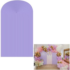 HUAYI Violet Purple Ripples Pattern Arch Backdrop Cover for Birthday Party Wedding Baby Shower Decorations Chiara Backdrops Arched Wall Frame Stands Covers Props GP-450 2.5ft * 6ft