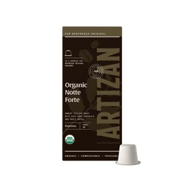 Artizan Coffee USDA Organic Espresso Coffee Capsules For Nespresso Original | Notte Forte | 40 Compatible Compostable Pods