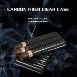 Visol Products Night II Carbon Fiber Large Cigar Case-3 Finger