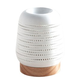 Zen'Arôme Calorya n°16 - Bruciatore di Cera profumata - Bruciatore Elettrico per Fusione di fragranza - Calore Delicato - Ceramica con Decorazioni Traforate e Illuminazione Ambientale - H 21,5 cm