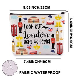 MYSOMY London City Makeup Bag London Travel Gifts London Toiletry Bag London Travel Bag London Zipper Pouch (London Makeup Bag)