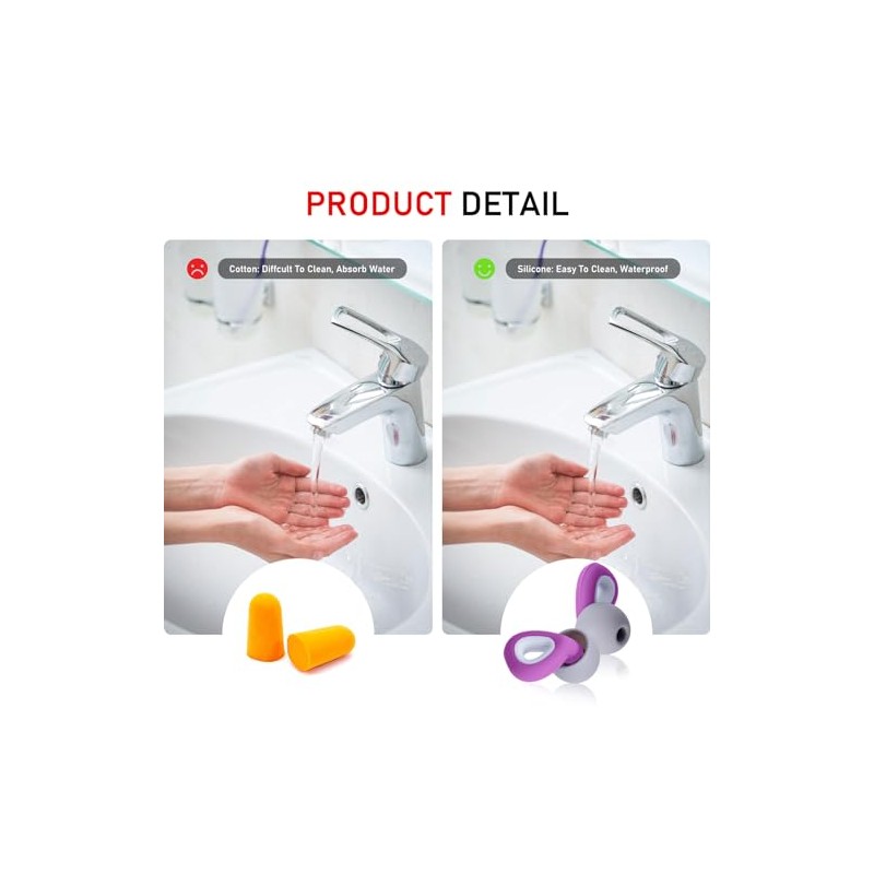 Runmeihe Noise Cancelling Ear Plugs for Sleeping, Swimming, Studying, Working,
