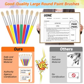 10Pcs Paint Brushes for Kids, Anezus Children Paint Brushes Toddler Large Chubby Kids Paint Brush Set for Preschool Daycare Classroom Washable Paint Acrylic Paint
