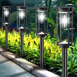 COXSENI Solar Path Lights Outdoor 8 Pack, Bright Solar Pathway Lights Outside Waterproof, Solar Powered Landscape Lights for Walkway Driveway Lawn Patio Sidewalk Garden Yard, Cool White