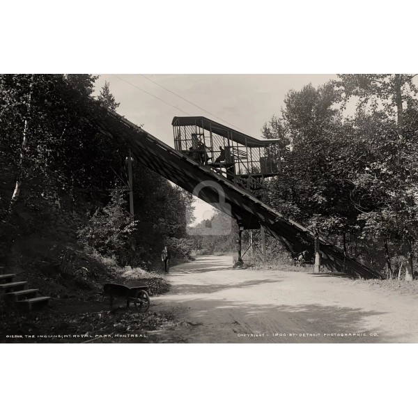 The incline Mt. Royal Park Montreal Canada c1900 RPPC Photo