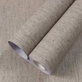 WADILE Grasscloth Peel and Stick Wallpaper 15.7in x 78.7in, Textured Contact Paper for Cabinets, Faux Linen Wall Paper Pull and Stick, Fabric Vinyl Wallpaper Self Adhesive Gray Yellow
