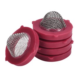 uxcell Stainless Steel Filter Hose Washers, 10 Pieces Hose Washers with Screen for 3/4 Inch Garden Hose Connector, Red