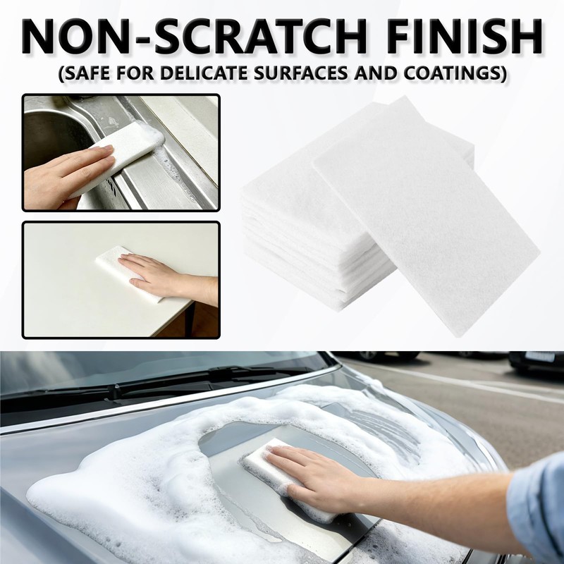 6PCS White Scrub Pads 4x6 Inch - Non Scratch Scouring
