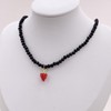 MOKAVIKY 25 Fruit 3D Strawberry Pendant Necklace with Black Bead